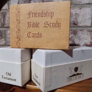 Vtg Bible Study & Trivia Card Lot – Old & New Testament + Friendship Study Cards